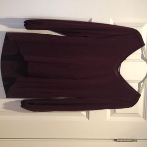 Plum tunic blouse- open back